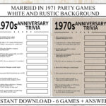 50th Anniversary Party Games Bundle Married In 1971 50th Etsy