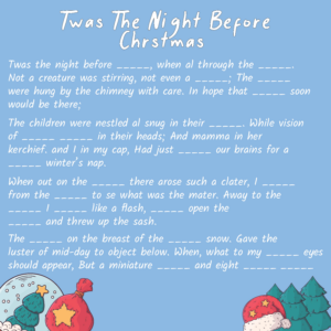 6 Best Night Before Christmas Mad Libs Printable Printablee