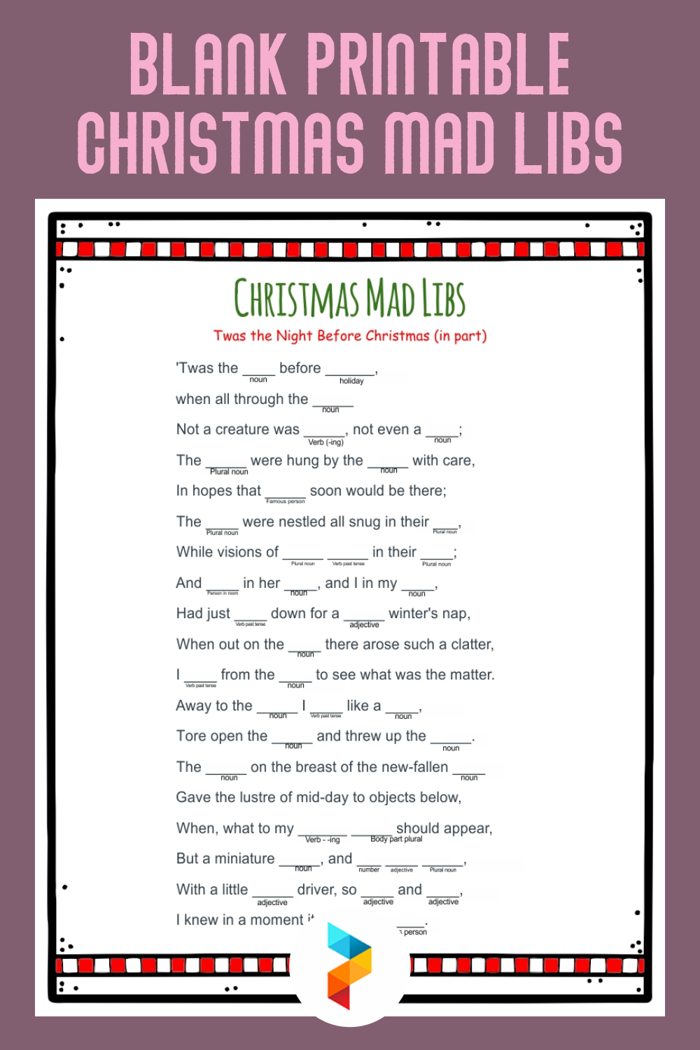 8 Best Blank Printable Christmas Mad Libs Printablee