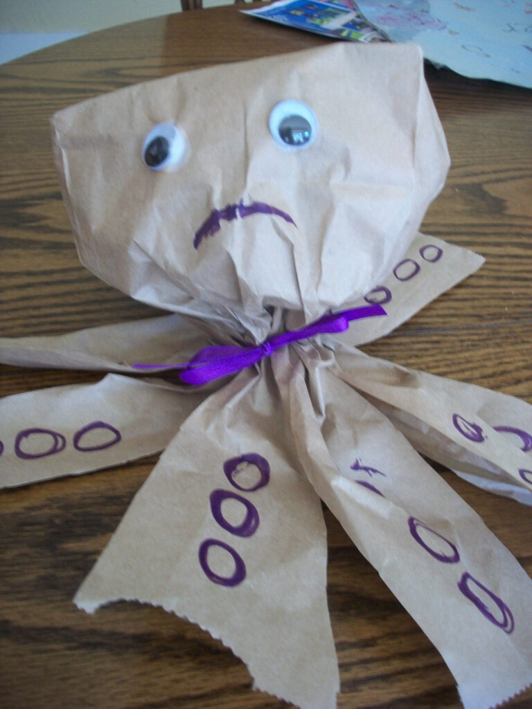 A Paper Bag Craft Sam The Sad Sad Octopus Woo Jr Kids Activities