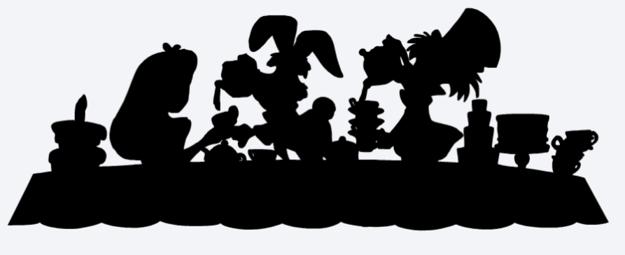 Alice In Wonderland Mad Hatter s Tea Party Silhouette Alice In 