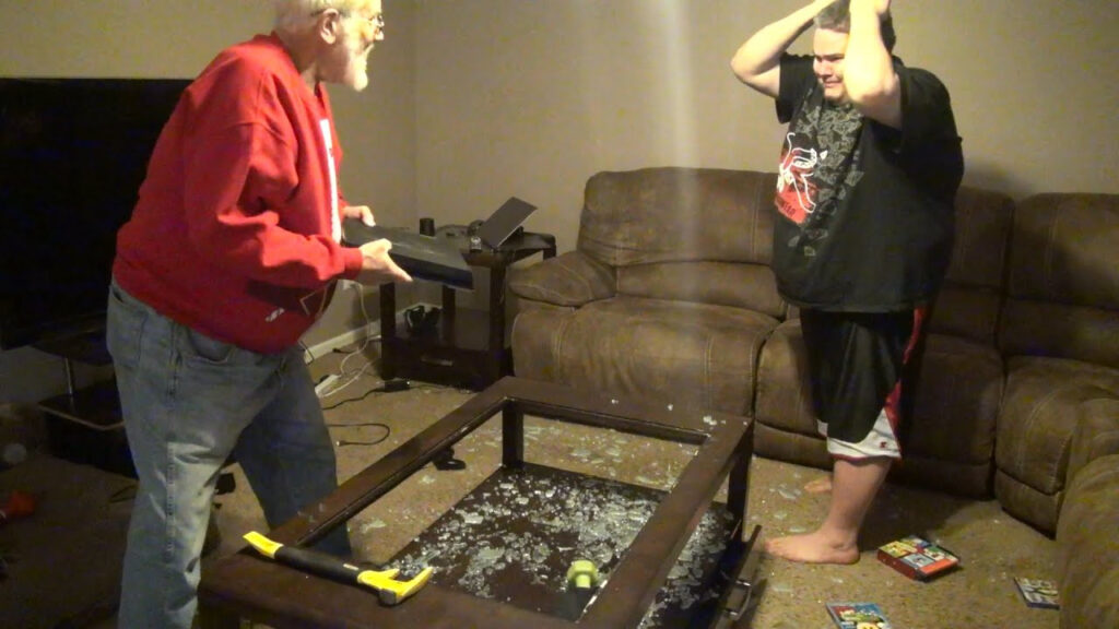 ANGRY GRANDPA DESTROYS PS4 YouTube