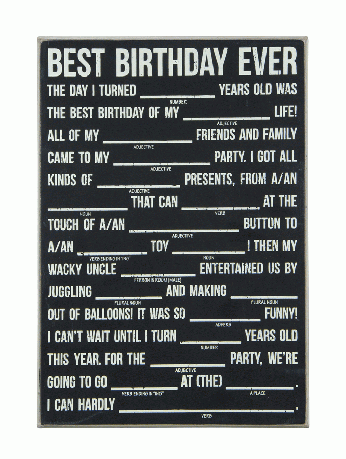Best Birthday Mad Libs Primitives By Kathy