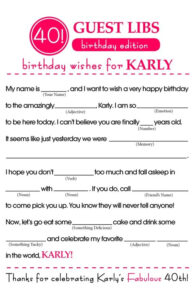 BIRTHDAY MAD LIBS