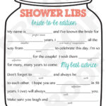 Bridal Shower Game Mason Jar Theme Shower Game Mad Libs For