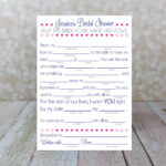 Bridal Shower Mad Libs DIY Printable Style 3 Help The