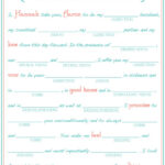 Bridal Shower Mad Libs Funny Shower Game Write Your Vows Etsy