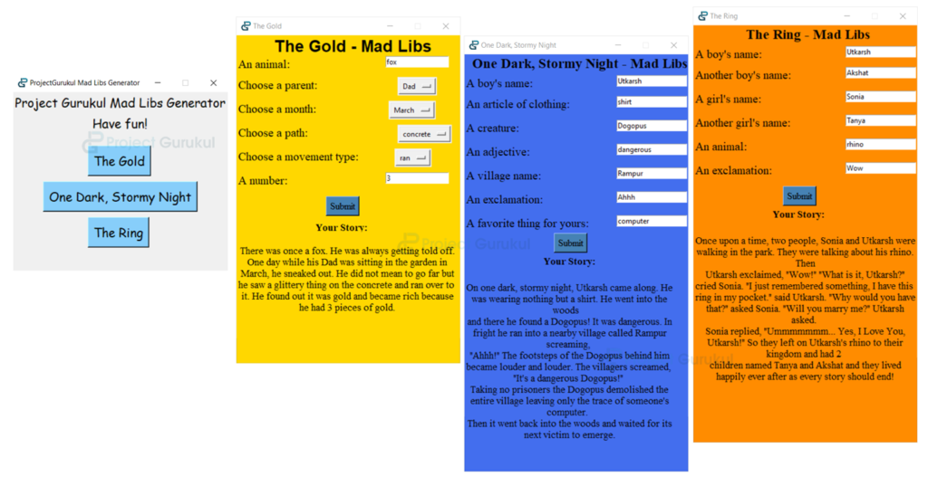 Create Python Mad Libs Generator Game Project Gurukul