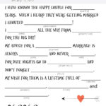 Customized Wedding MAD LIBS 6 X 9 Inches 50 Cards By Kyky023