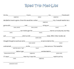 Day 247 Road Trip Mad Libs Funny Mad Libs Mad Libs Printable Mad Libs