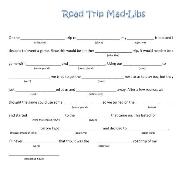 Day 247 Road Trip Mad Libs Funny Mad Libs Mad Libs Printable Mad Libs