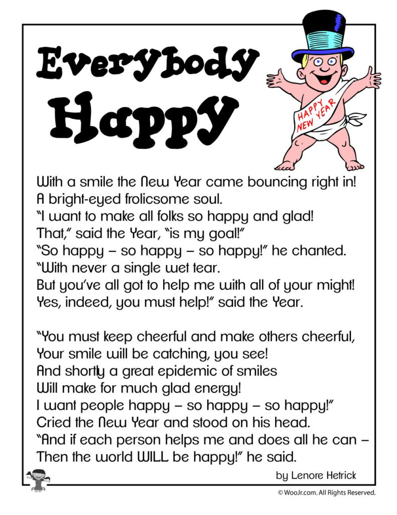 Everybody Happy Poetry For New Years Woo Jr Kids Activities