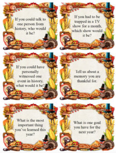 Fabulous Thanksgiving Conversation Starters Free Printable