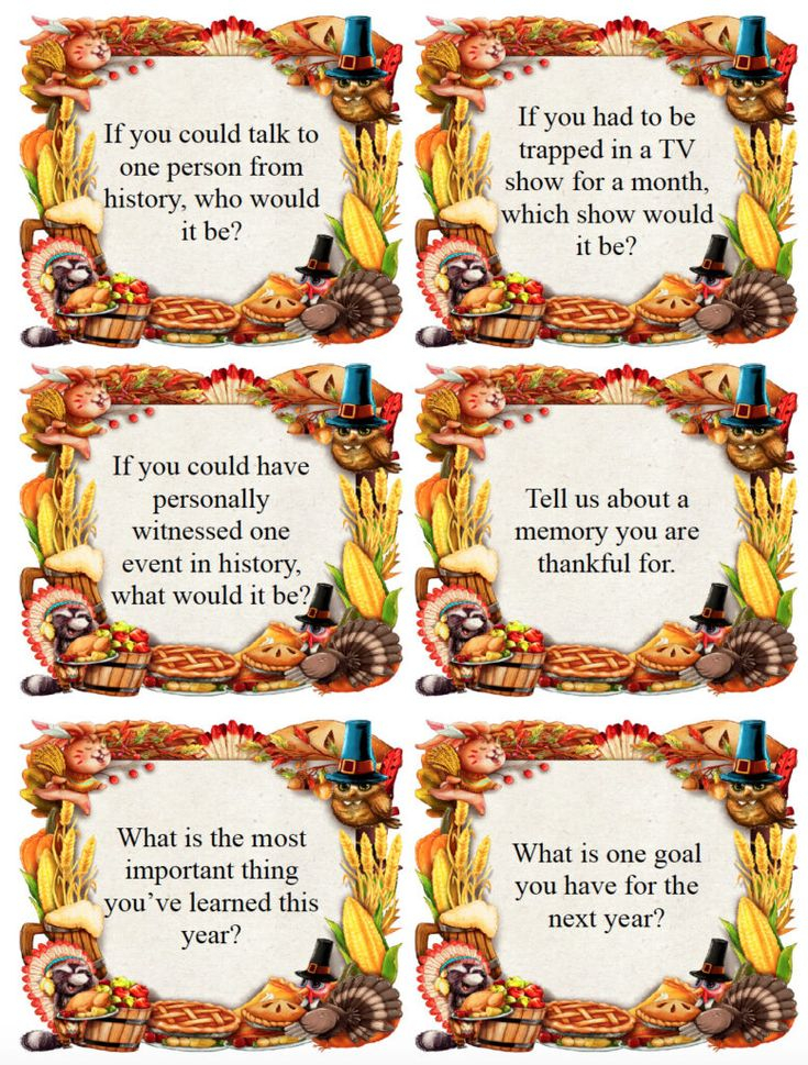 Fabulous Thanksgiving Conversation Starters Free Printable 