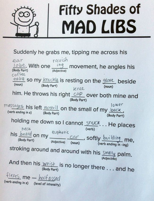  Fifty Shades Of Grey Mad Libs You Can Read With Your Mother Mad 