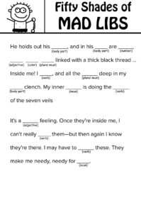 Fifty Shades Of Grey Mad Libs You Can Read With Your Mother Pure