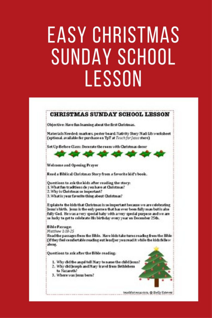 FREE And EASY Christmas Lesson For Your Sunday School Class Good For 