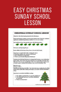 FREE And EASY Christmas Lesson For Your Sunday School Class Good For