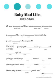 FREE Baby Mad Libs Game Baby Advice Baby Shower Ideas Themes Games