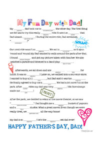 Free Father s Day Printable Mad Libs Family Spice