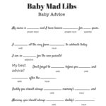 Free Instant Download Baby Shower Mad Libs Template