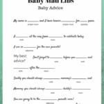 Free Printable Baby Mad Libs Water Color Baby Shower Ideas Themes