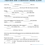Free Printable Baby Shower Mad Libs Advice For The Parents