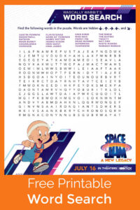 Free Printable Space Jam Word Search Mama Likes This