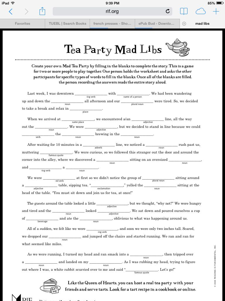 Free Printable Tea Party Games That Are Nerdy Roy Blog