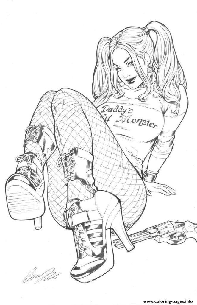 Harley Quinn By Elias Chatzoudis Coloring Pages Printable