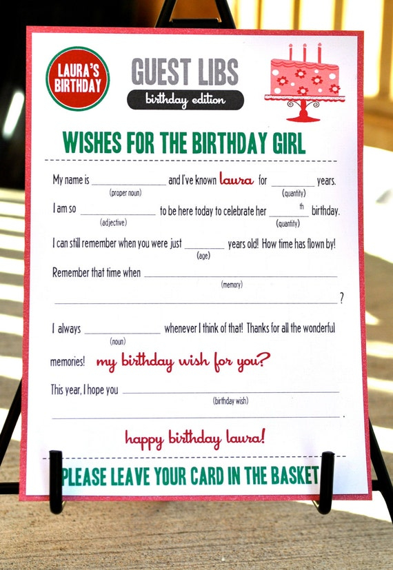 Items Similar To MAD LIBS Birthday Edition Let s Eat Cake PDF On Etsy