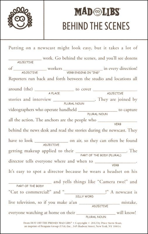 Mad Libs Funny Mad Libs Free Mad Libs