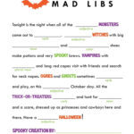 Mad Libs Halloween Worksheets Halloween School Halloween Class Party