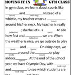 Mad Libs Worksheets Classroom Language Kindness Challenge Gym Classes