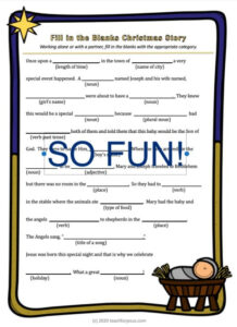 Nativity Sunday School Game Similar To Mad Libs Teach For Jesus