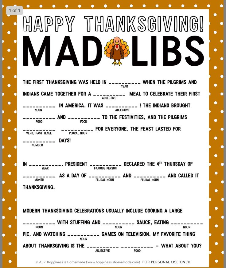 Pin By Angela Hocking On Fall School Stuff Thanksgiving Mad Lib 