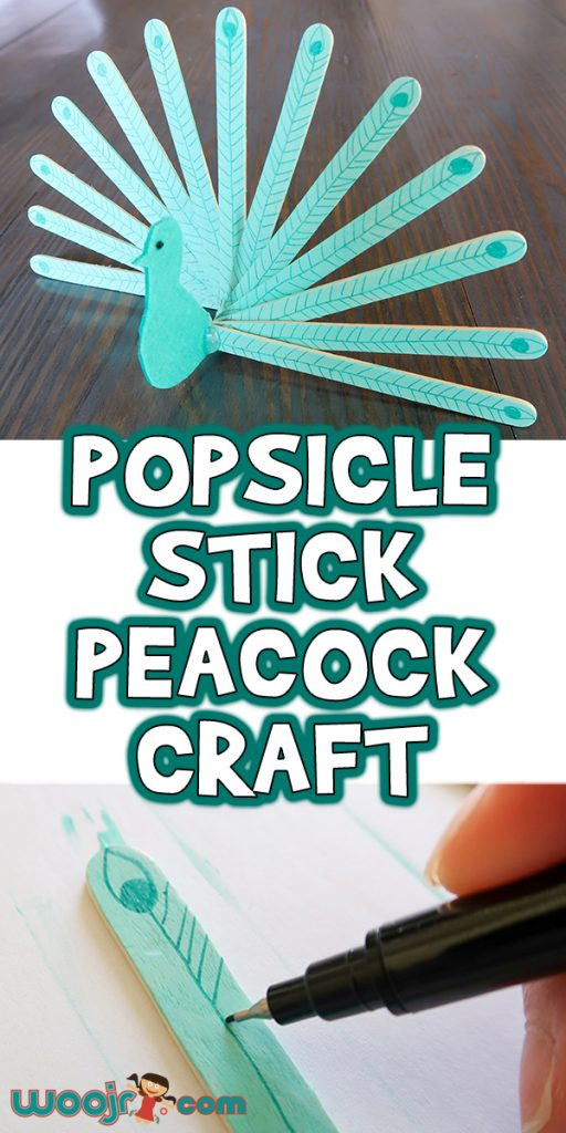 Popsicle Stick Peacock Craft Woo Jr Kids Activities