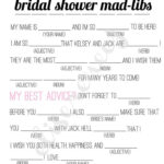 Printable Bridal Shower Mad Lib Bridal Shower Planning Wedding Mad