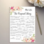 Printable Mad Libs Game Funny Floral Custom Proposal Story Etsy