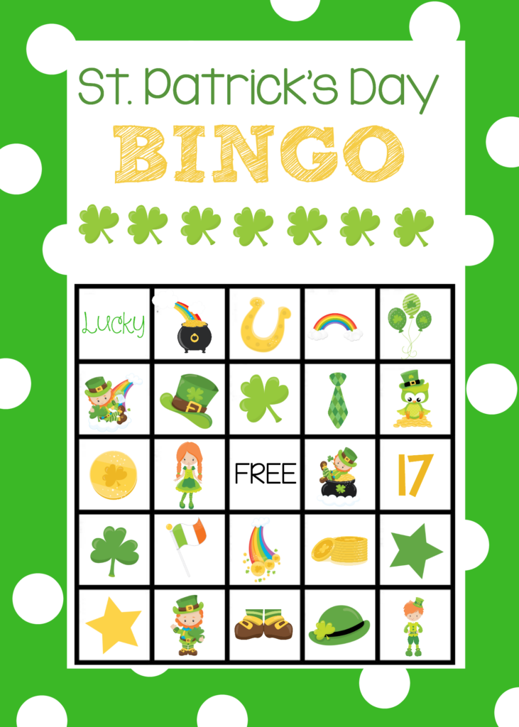 St Patrick s Day Bingo Game St Patrick Day Activities St Patrick s 