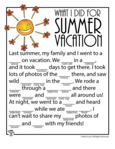 Summer Mad Libs Woo Jr Kids Activities English Activities For