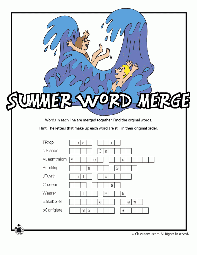 Summer Word Searches And Summer Word Puzzles Woo Jr Kids Activities