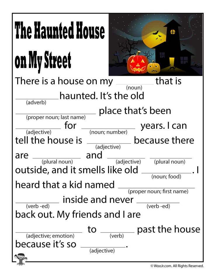 The haunted house on my street Woo Jr Kids Activities Nouns And