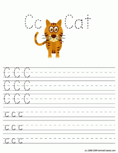 Upper Lower Letter C Writing Practice Woo Jr Kids Activities