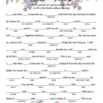 Wedding Vow Mad Libs Wedding Vow Mad Libs Nouns And Adjectives Wedding