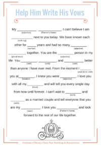 Wedding Vows Disney Mad Libs Disney Weddings