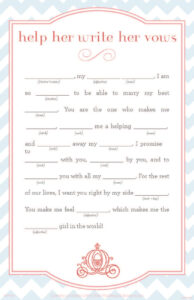 Wedding Vows Disney Mad Libs Disney Weddings