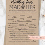Wedding Vows Mad Libs Virtual Printable Funny Bridal Etsy Funny