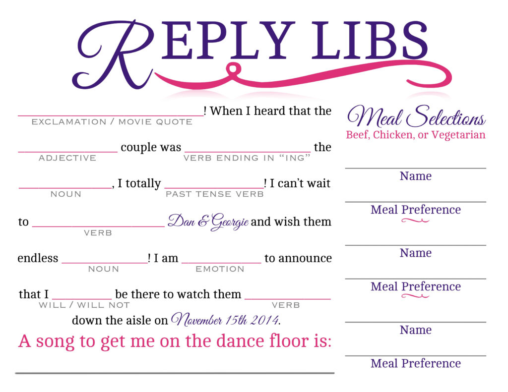 18 Fun Wedding Mad Libs KittyBabyLove