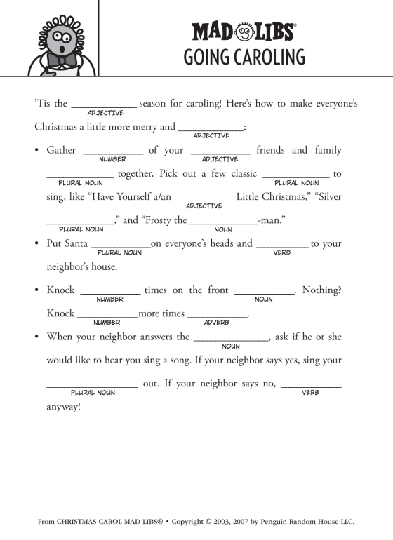 32 Interesting Christmas Mad Libs KittyBabyLove